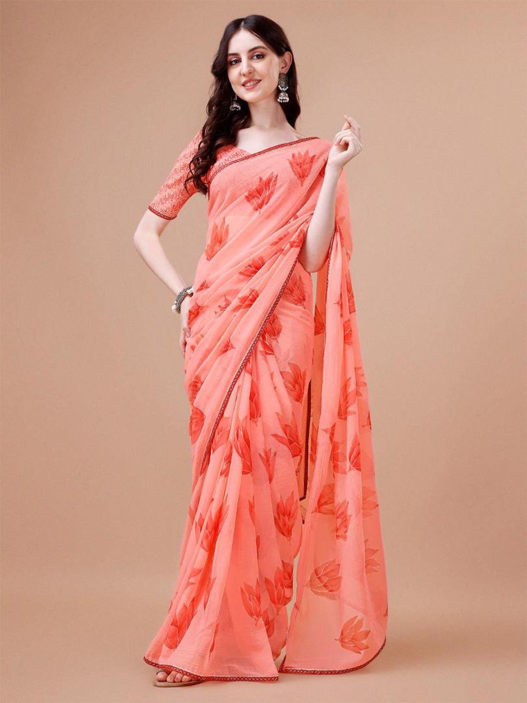 dori floral printed pure chiffon saree