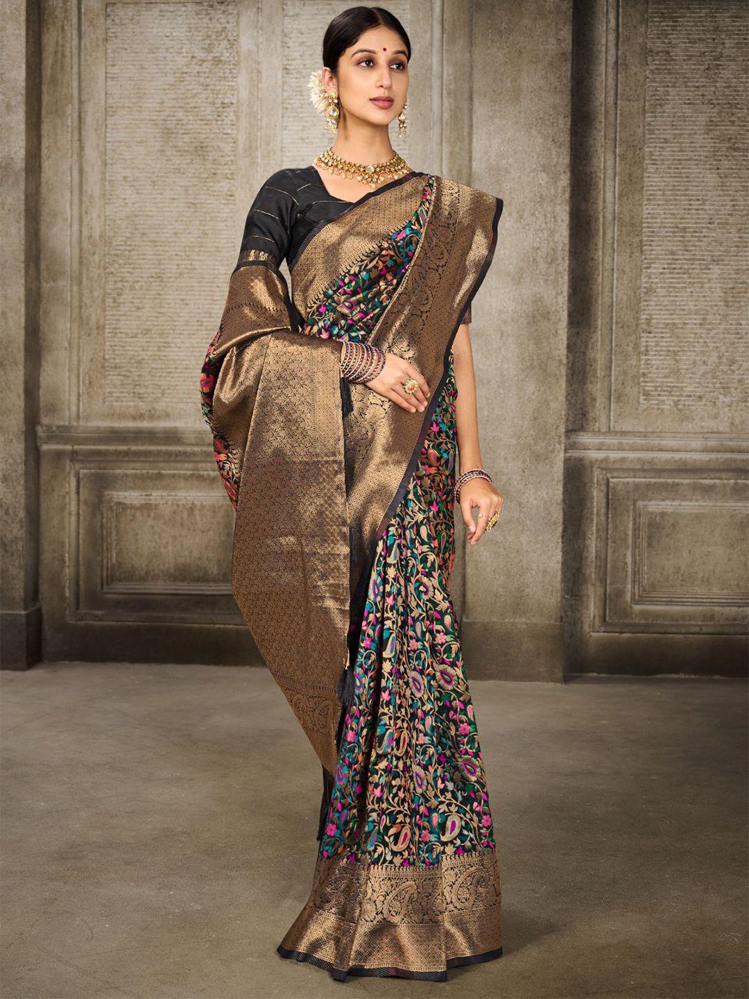 dori floral woven design zari saree