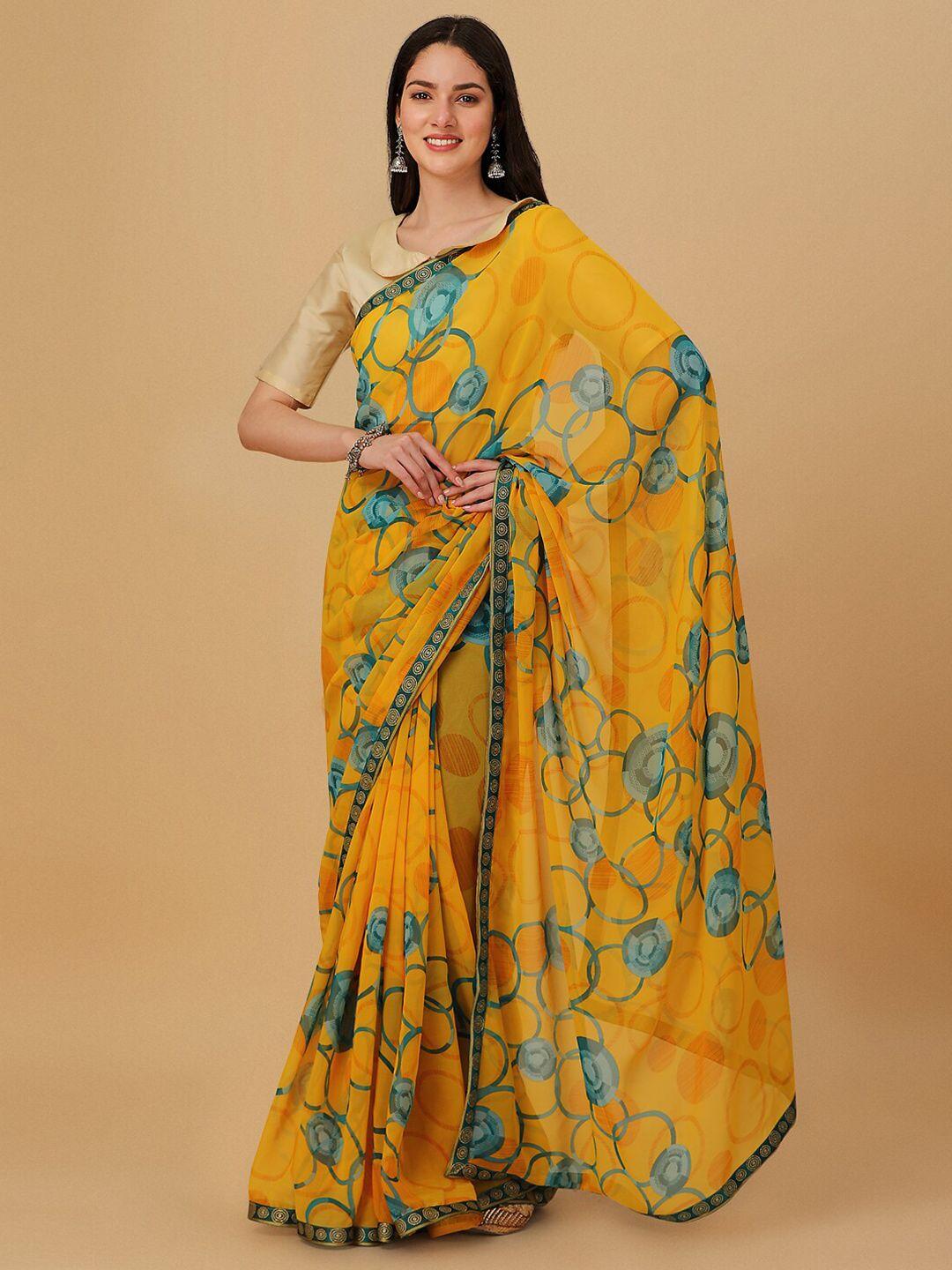 dori geometric printed embellished saree