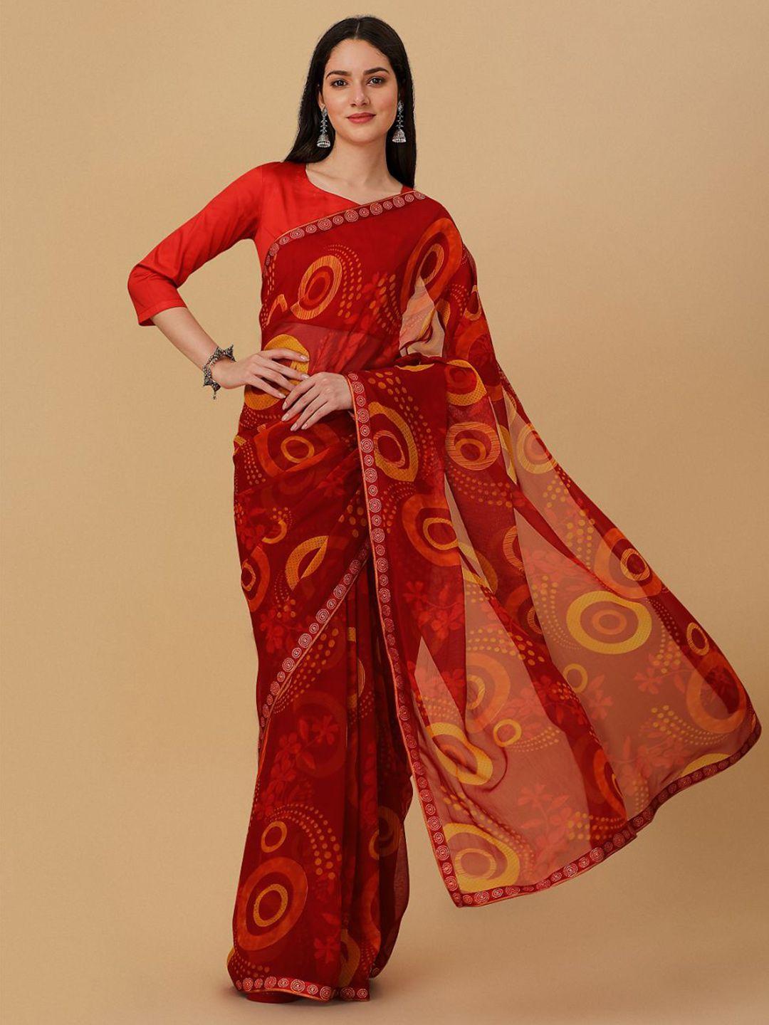 dori geometric printed embellished saree