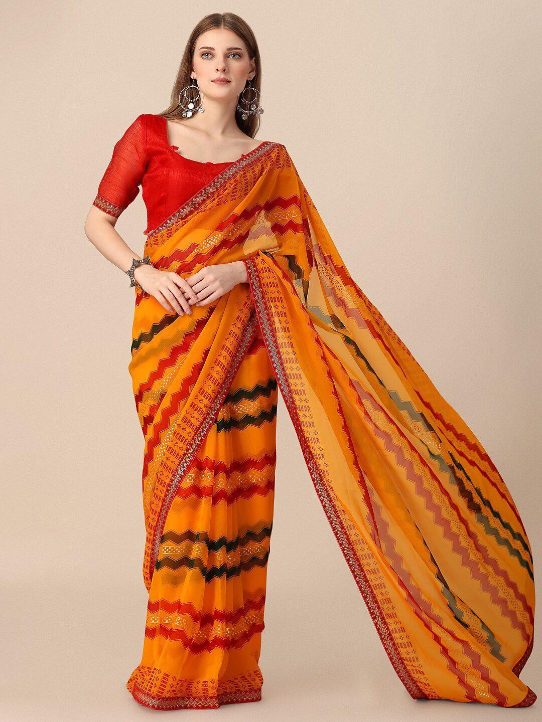 dori geometric printed pure chiffon saree