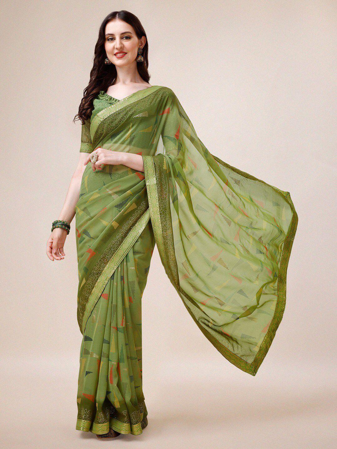 dori geometric printed pure chiffon saree