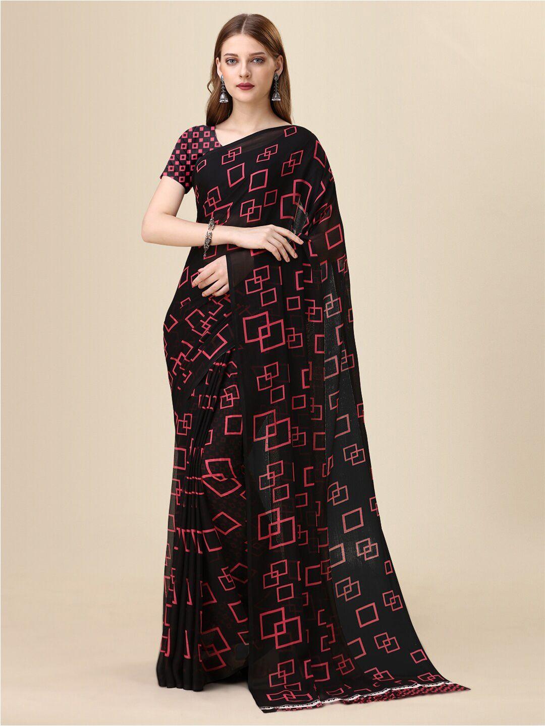 dori geometric printed pure georgette saree