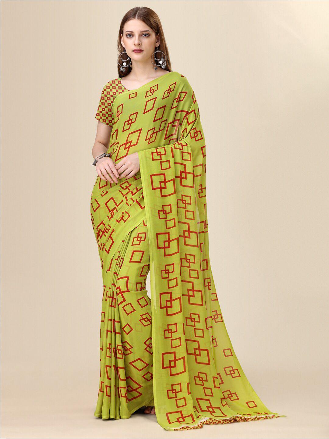 dori geometric printed pure georgette saree