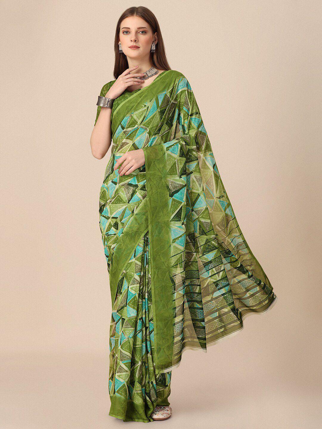 dori geometric printed pure georgette saree