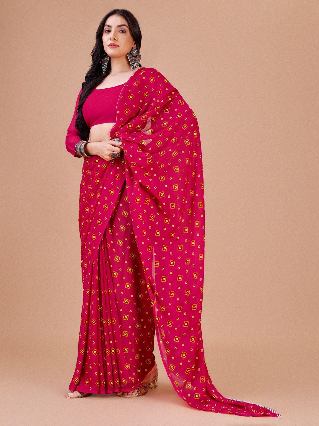 dori geometric printed pure georgette saree