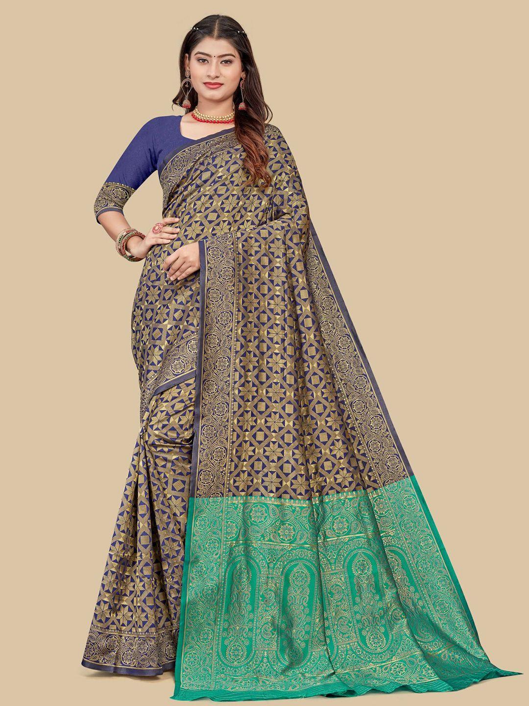 dori geometric zari art silk saree with blouse piece