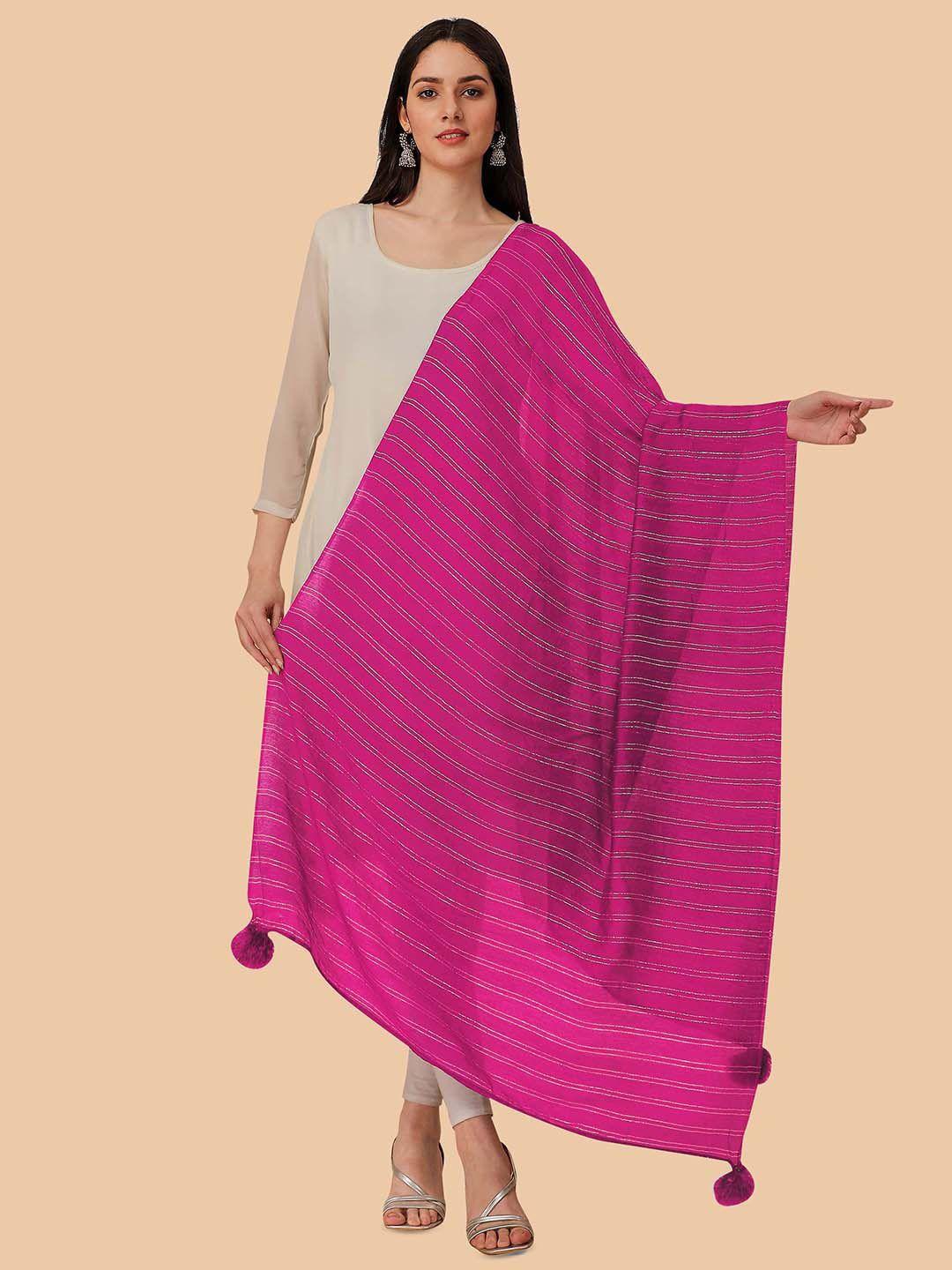 dori striped chiffon dupatta with zari