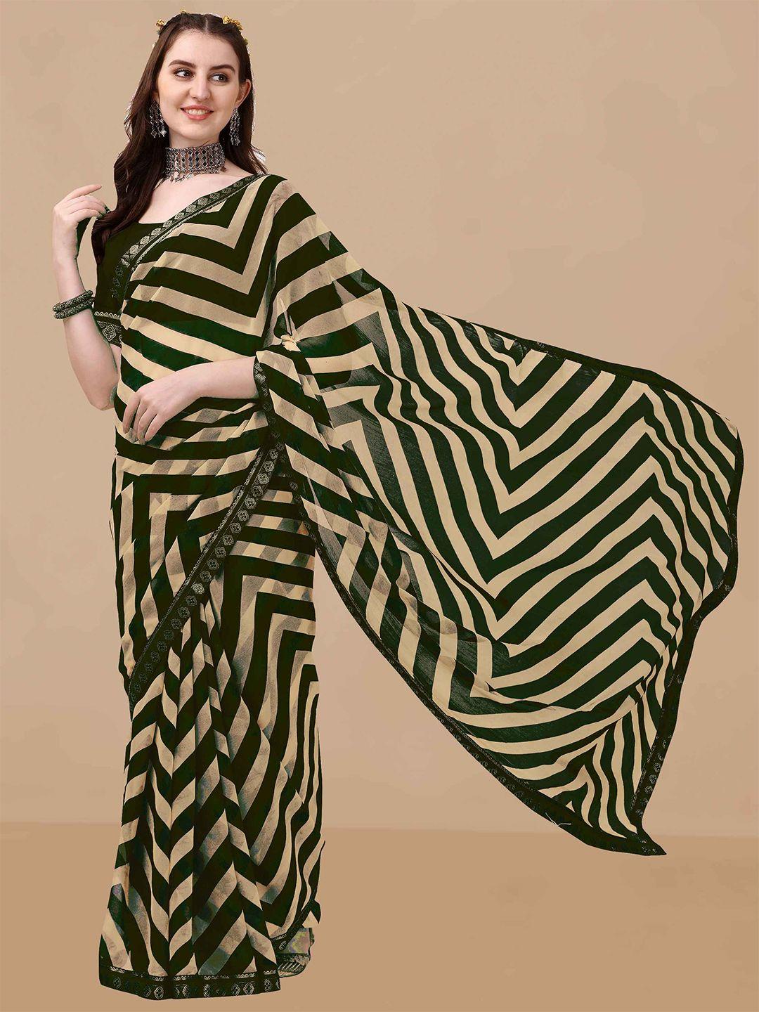dori striped embellished saree