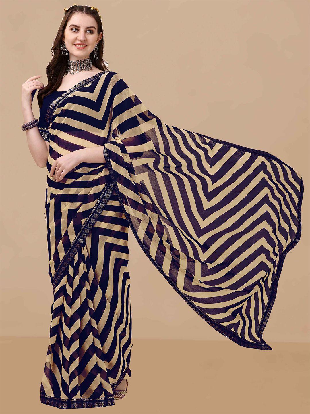 dori striped embellished saree
