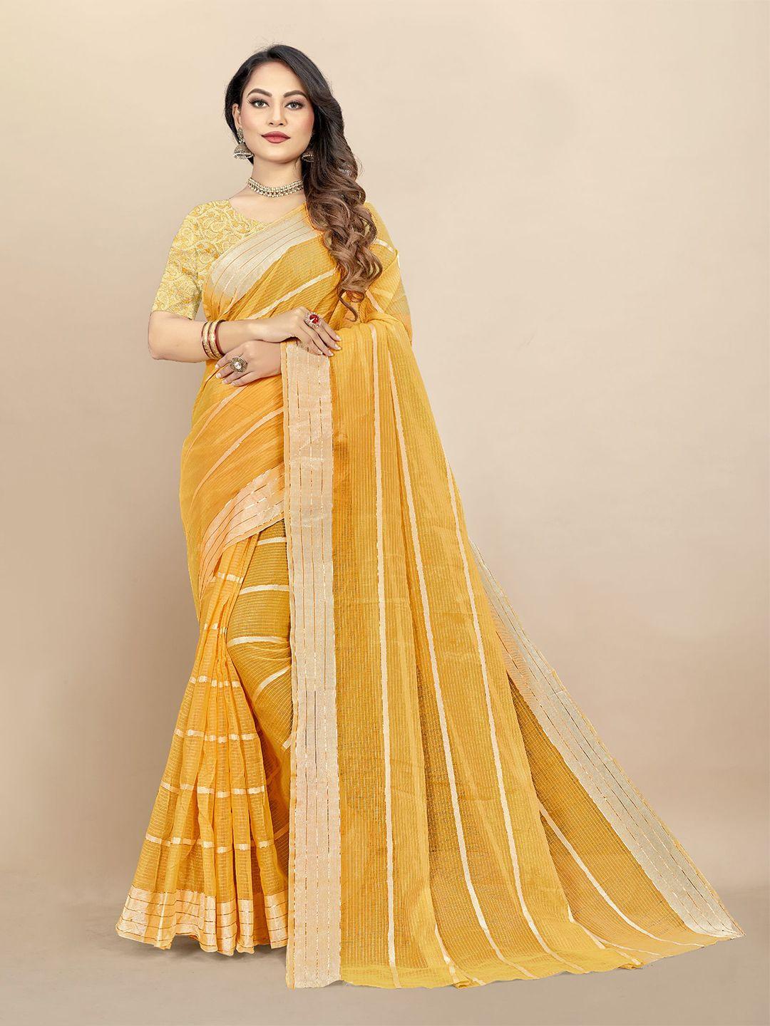 dori striped zari pure cotton saree