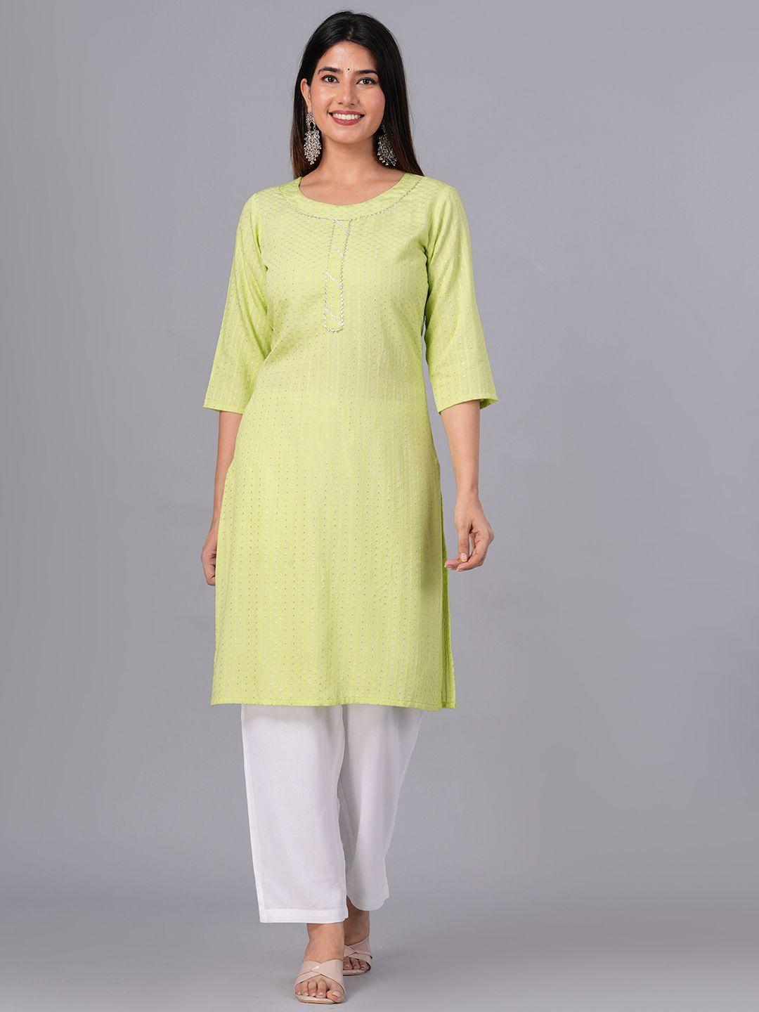 doriya geometric embroidered gotta patti straight kurta