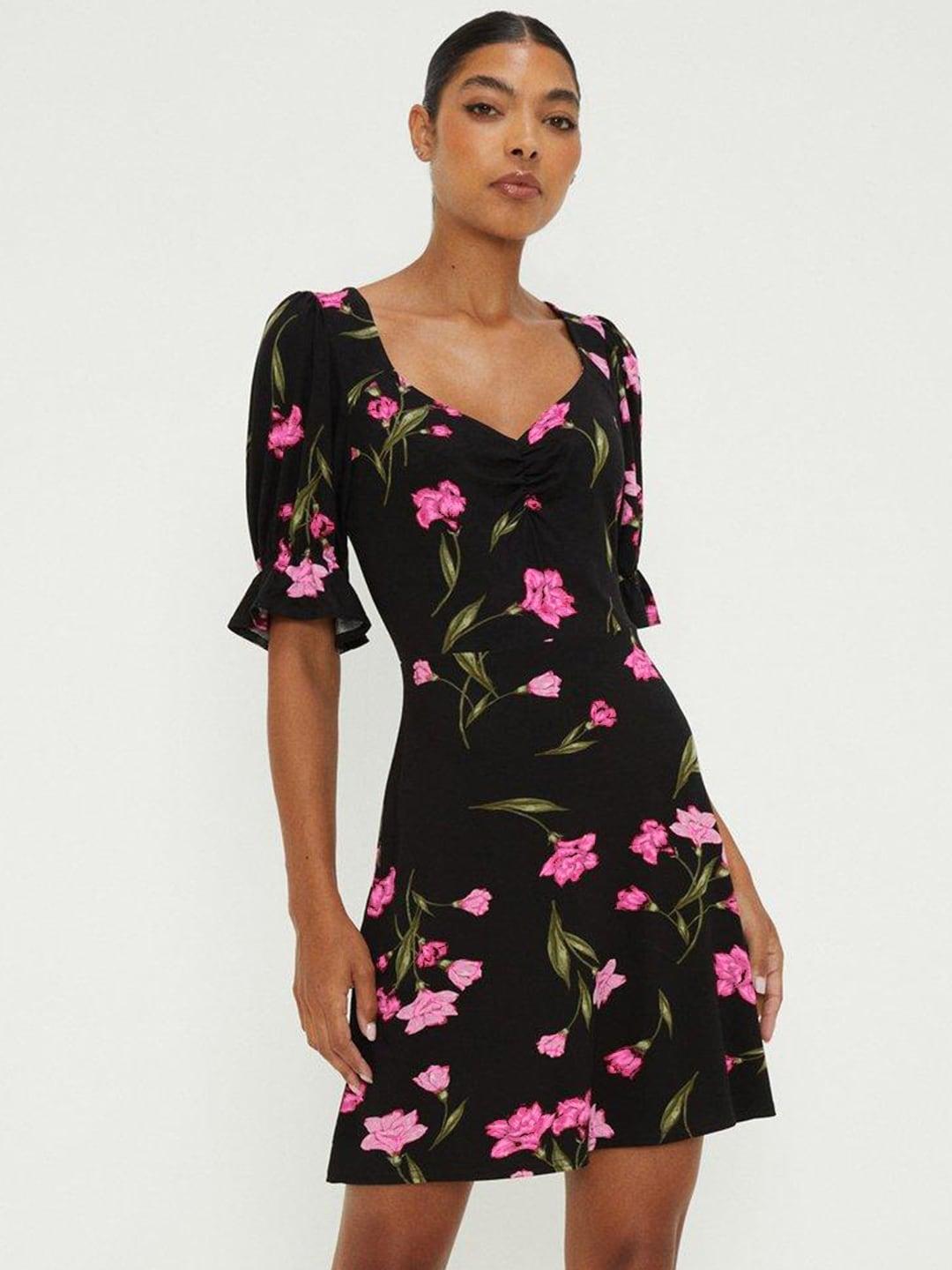 dorothy perkins floral print a-line dress
