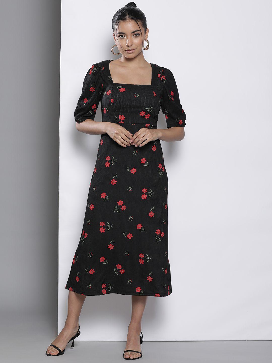 dorothy perkins floral print a-line midi dress