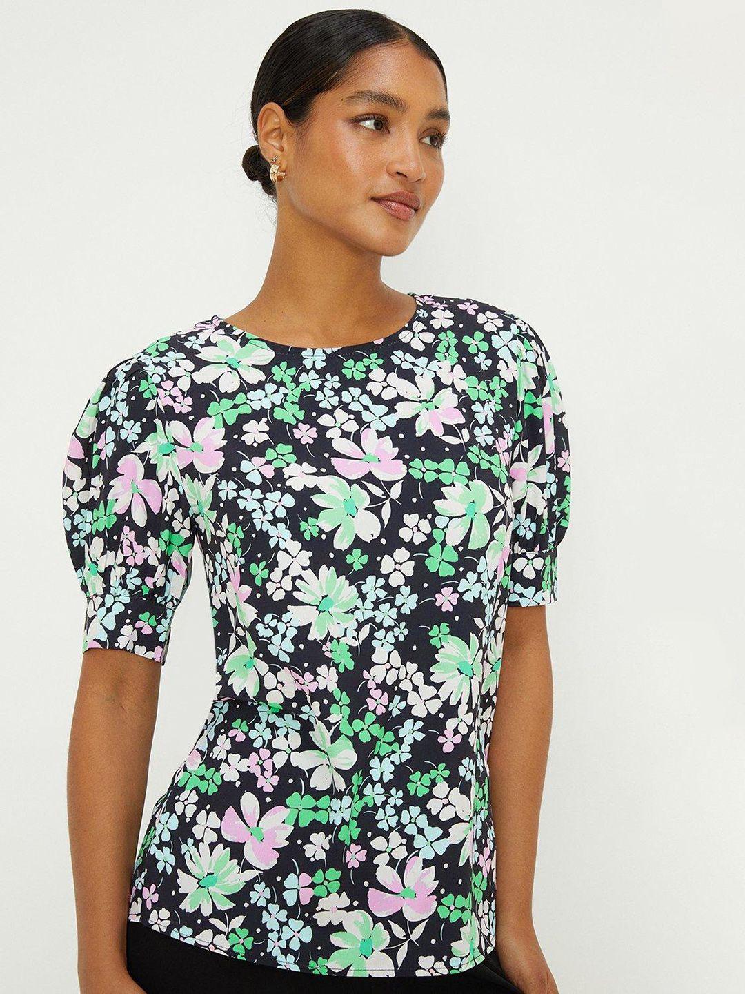 dorothy perkins floral print puff sleeve top