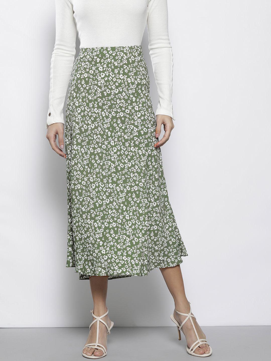 dorothy perkins petite floral print a-line midi skirt