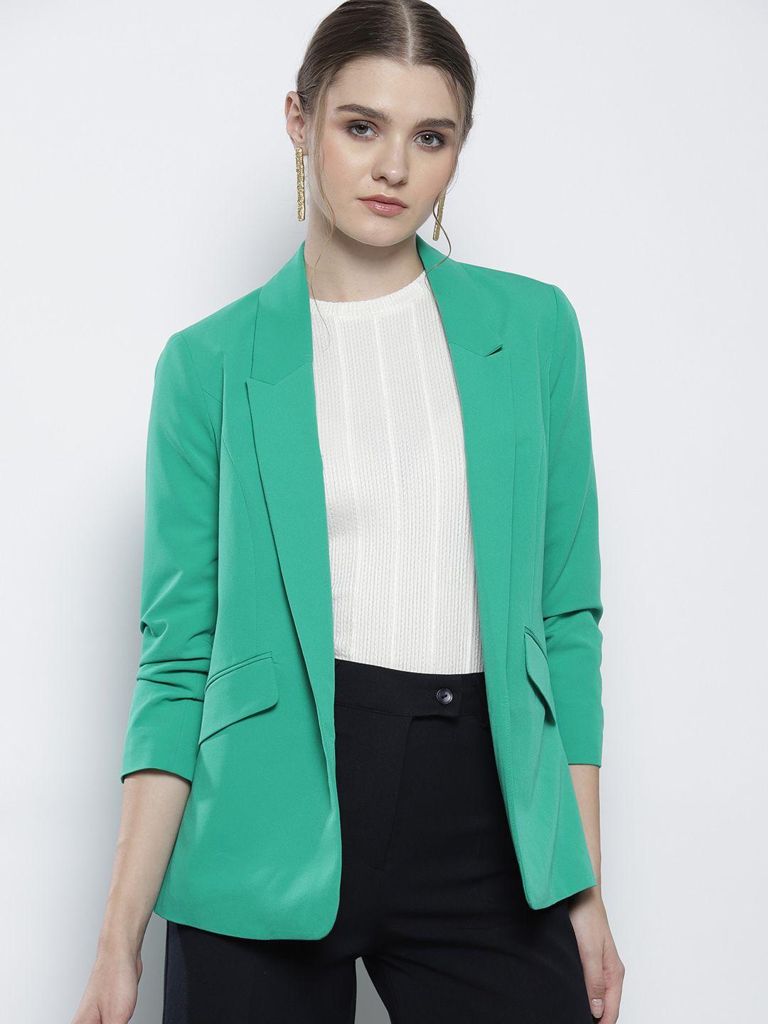 dorothy perkins ruched sleeves open front formal blazer