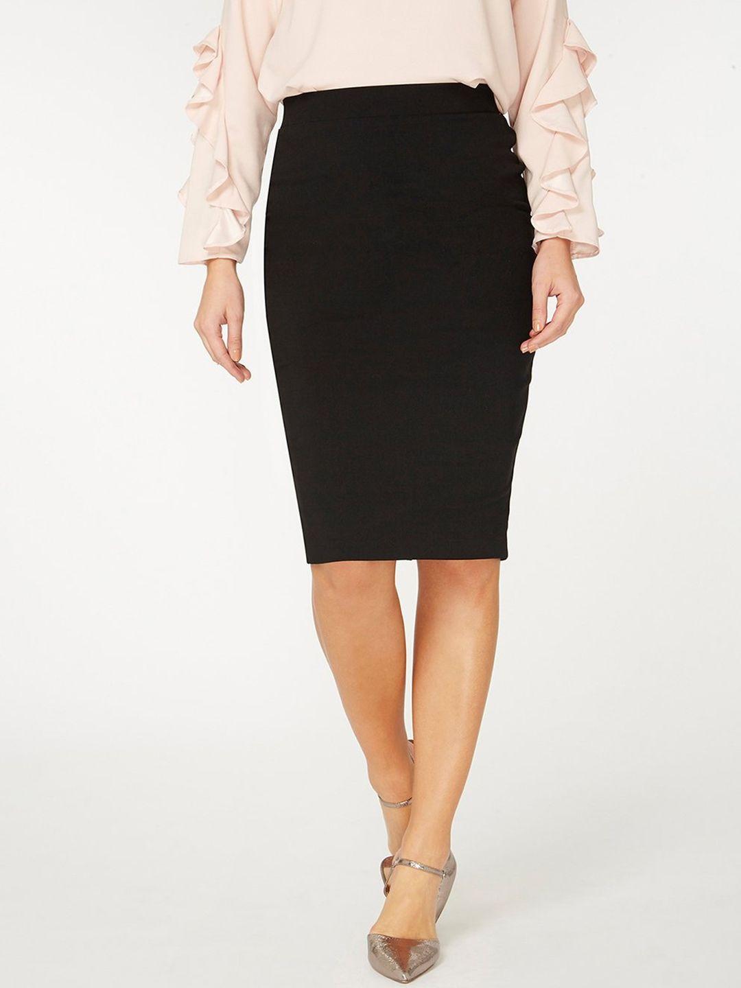 dorothy perkins black formal pencil skirt