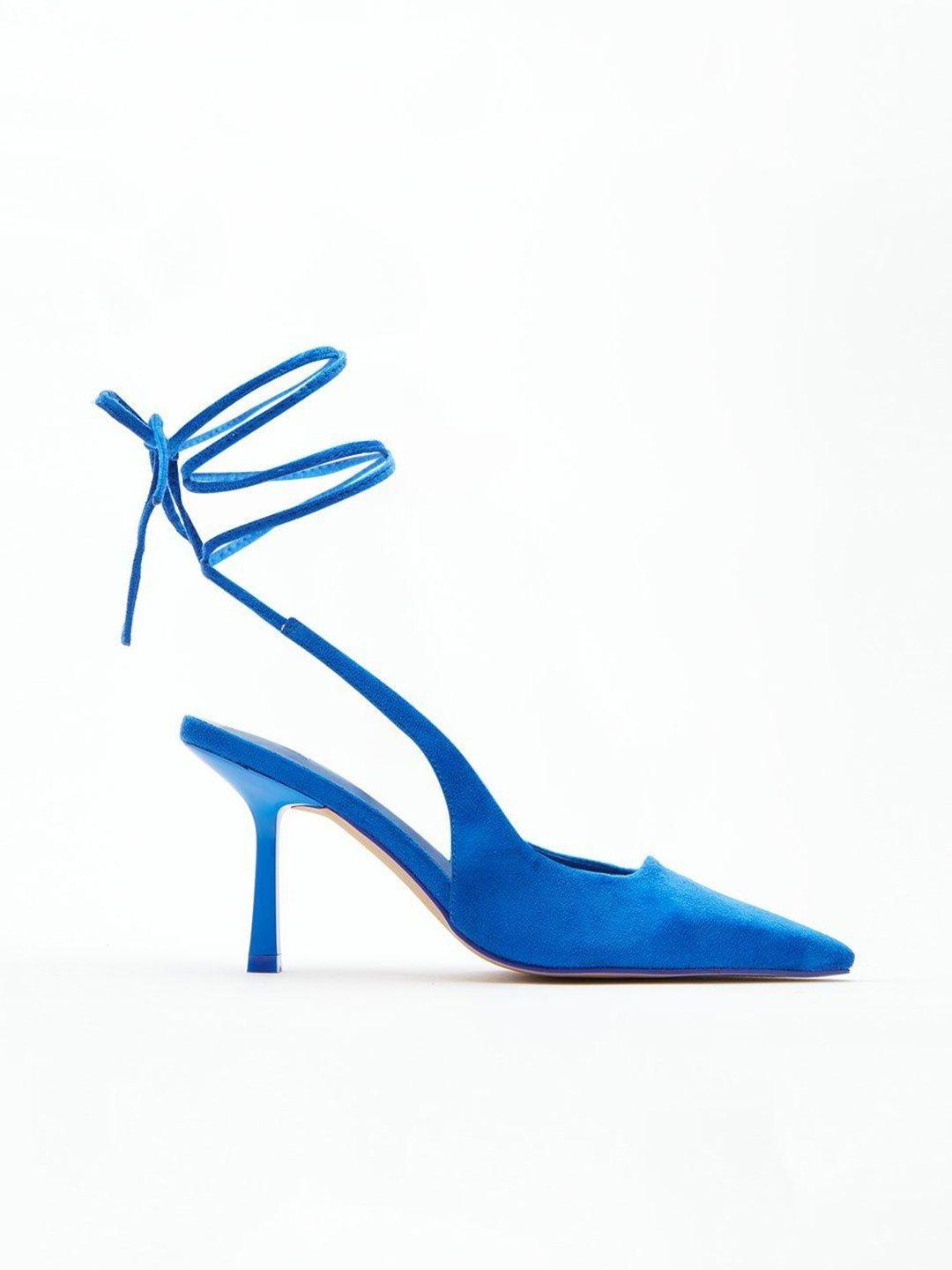 dorothy perkins blue slim heel gladiators