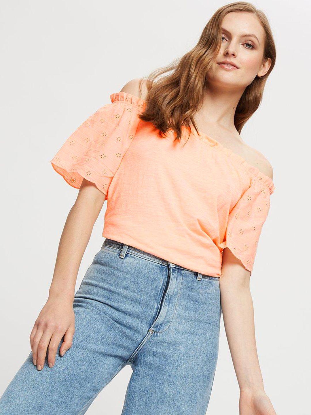 dorothy perkins cotton off-shoulder bardot top