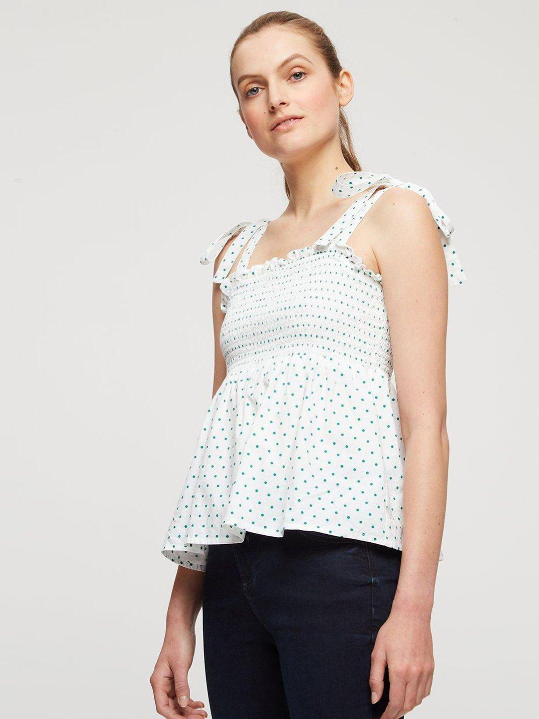 dorothy perkins cotton polka dots print a-line top