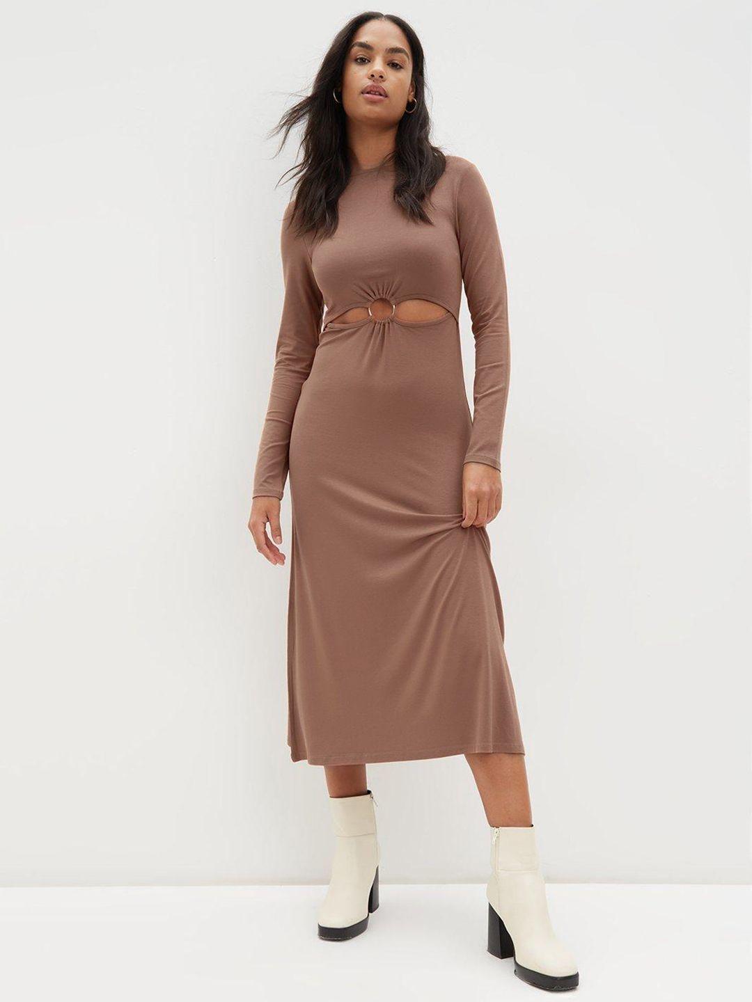 dorothy perkins cut out & ruched detail a-line midi dress