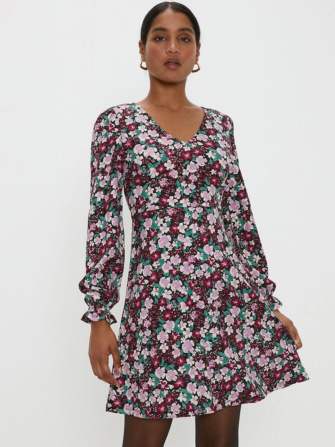 dorothy perkins floral print a-line dress