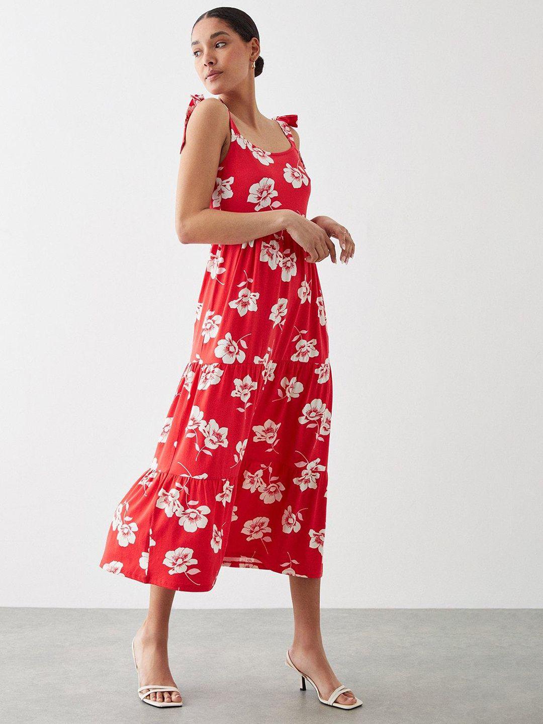 dorothy perkins floral print a-line midi dress