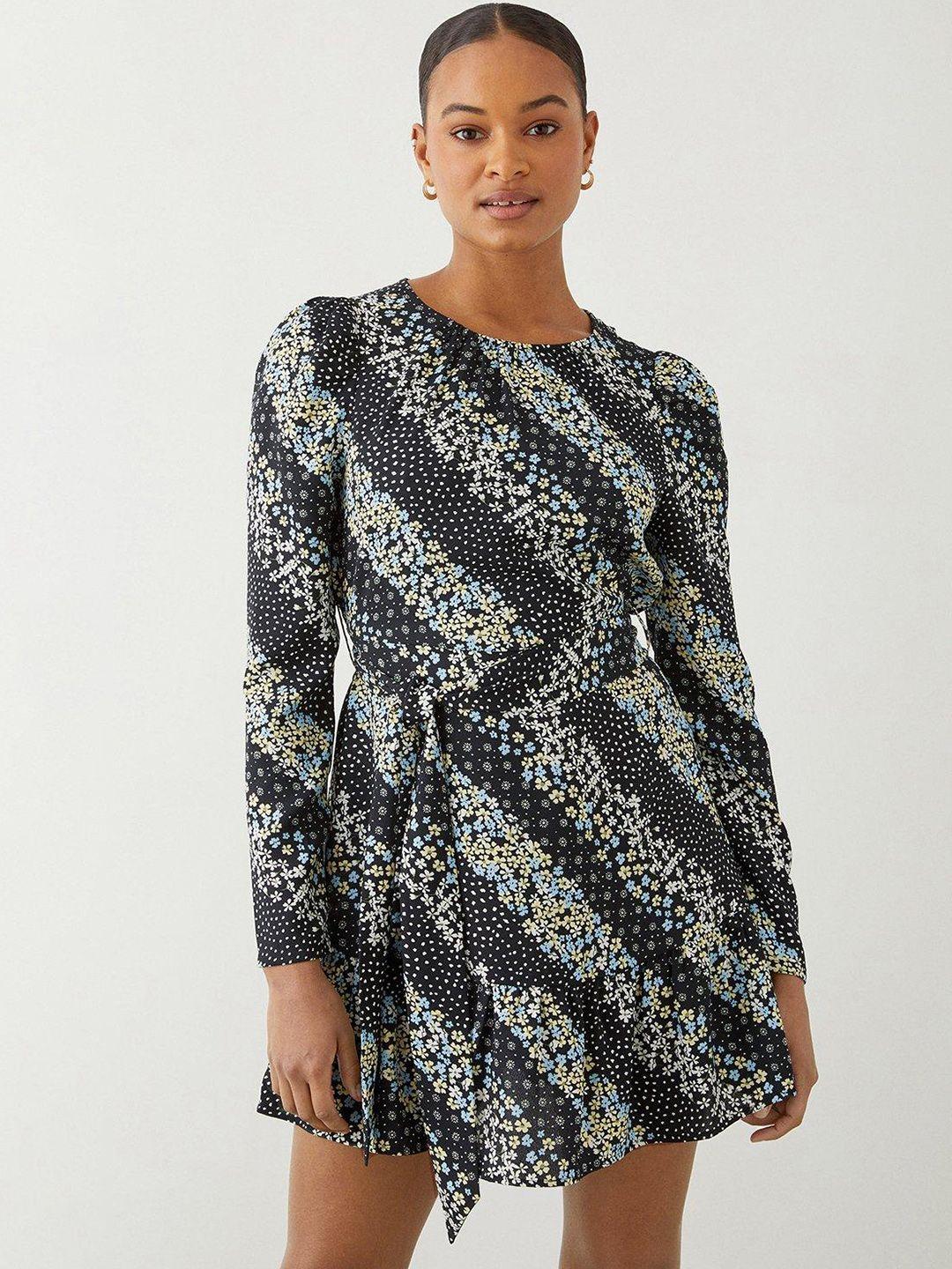 dorothy perkins floral print a-line mini dress