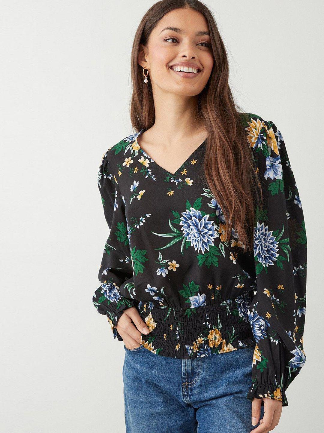 dorothy perkins floral print blouson top