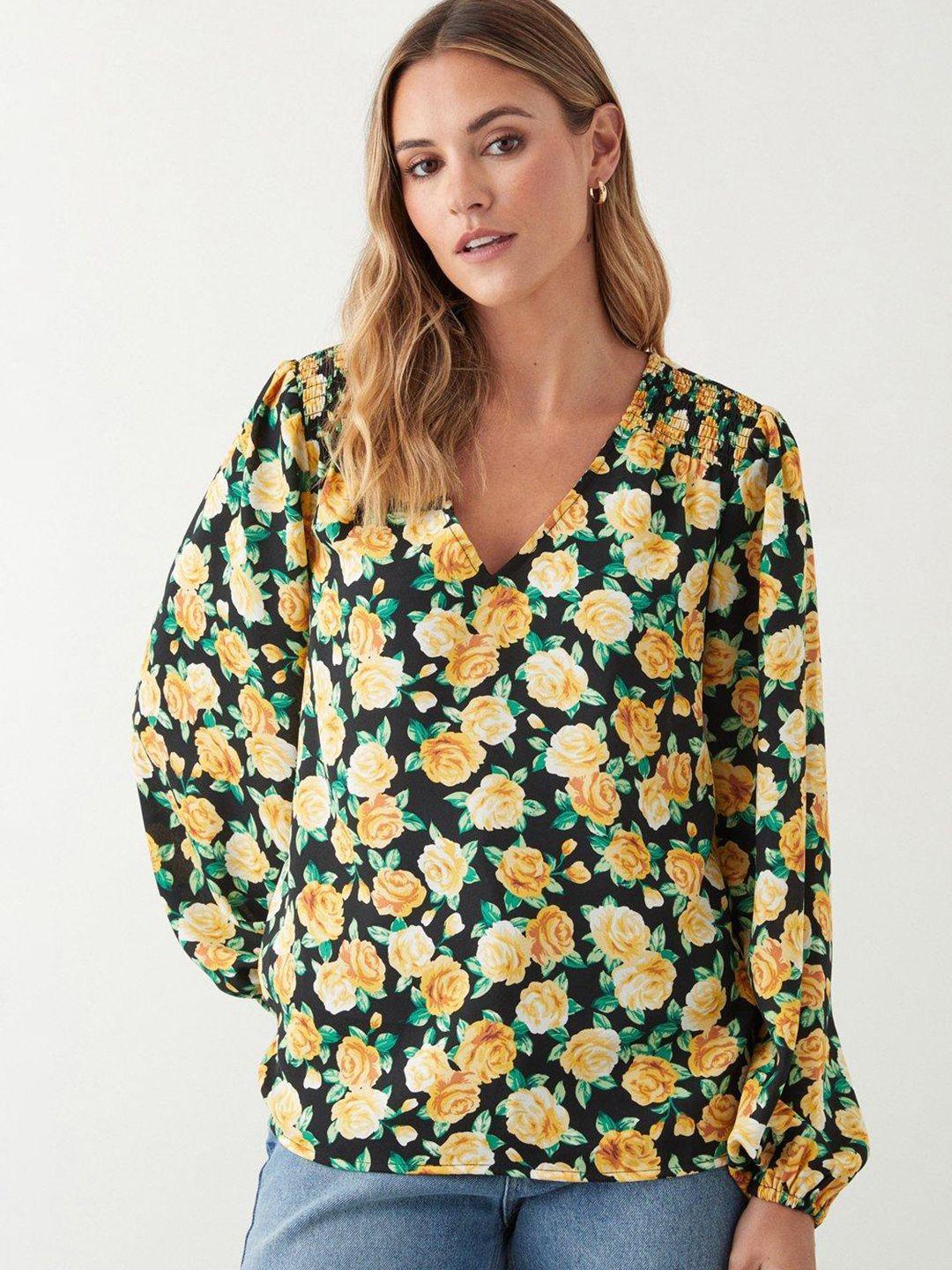 dorothy perkins floral print puff sleeves top