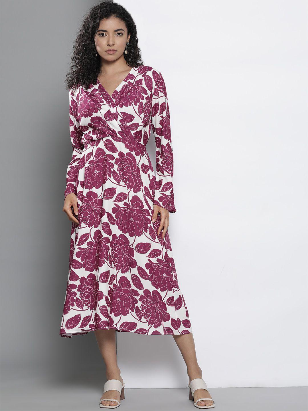 dorothy perkins floral print wrap midi dress