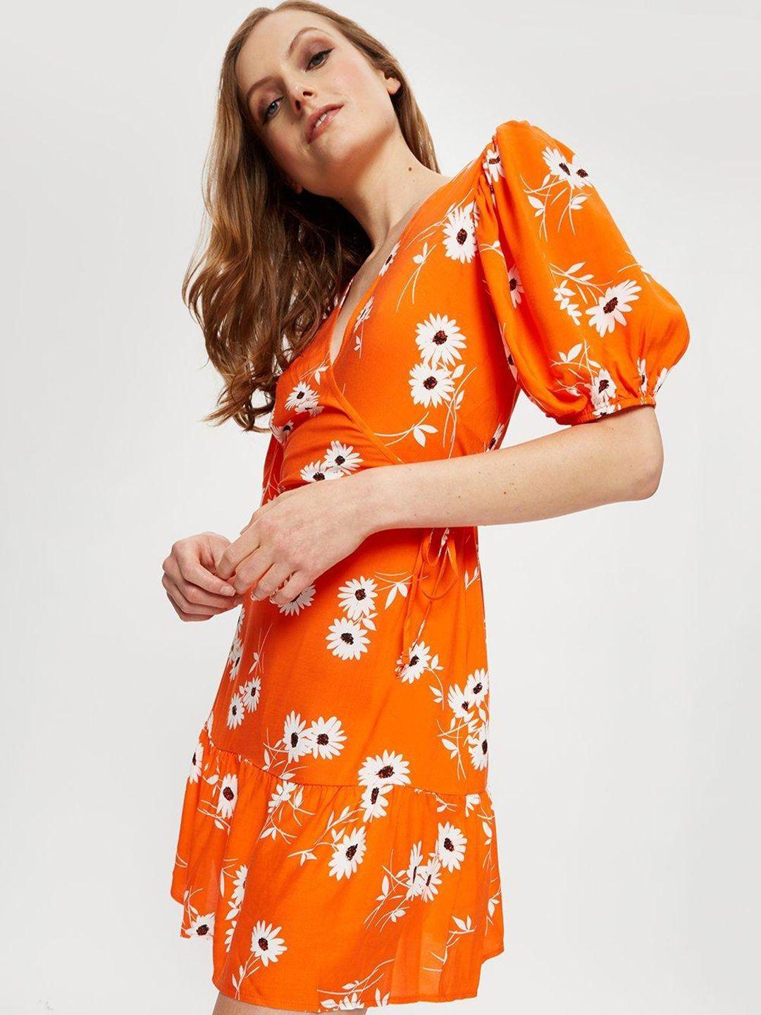 dorothy perkins floral v-neck wrap dress