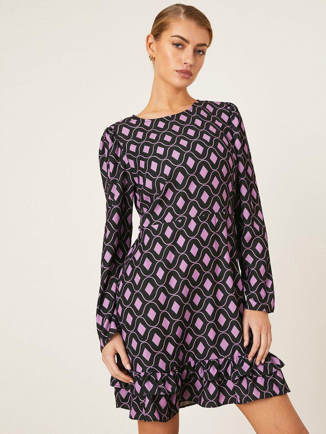 dorothy perkins geometric print a-line mini dress
