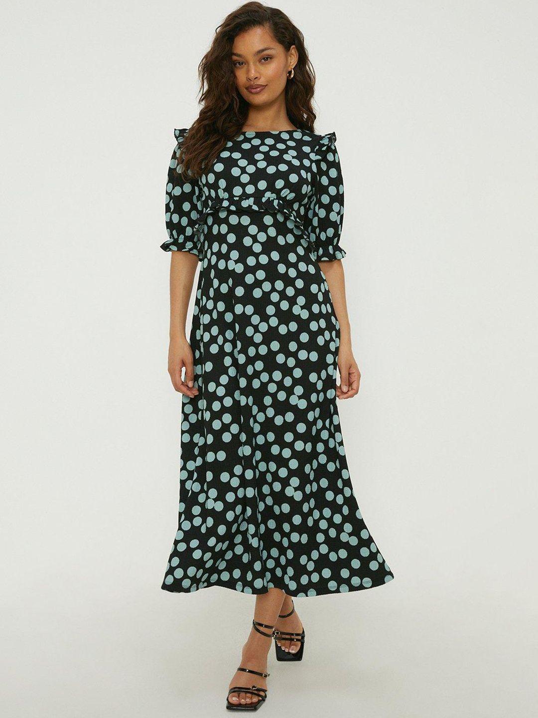 dorothy perkins polka dot a-line midi dress