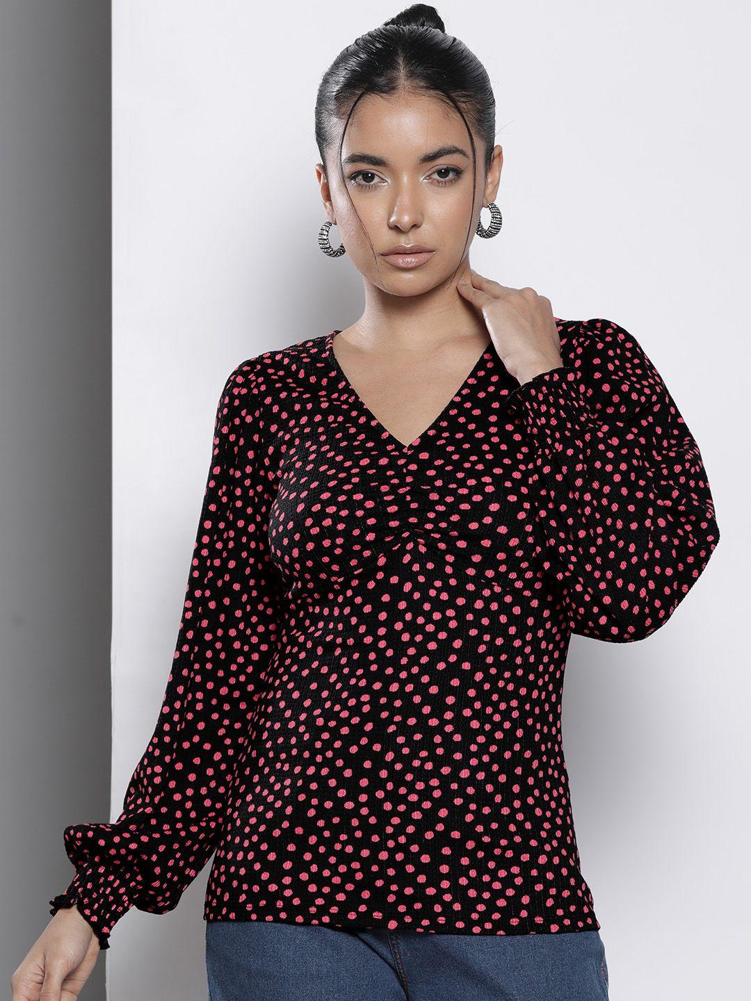 dorothy perkins printed puff sleeves top