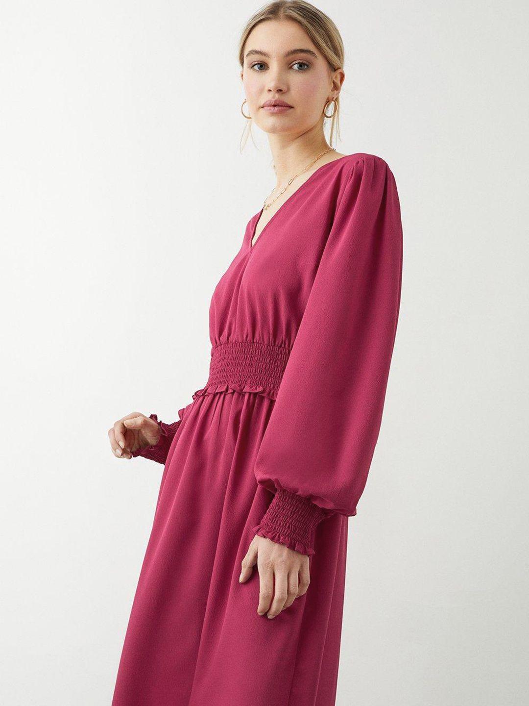 dorothy perkins puff sleeve a-line midi dress