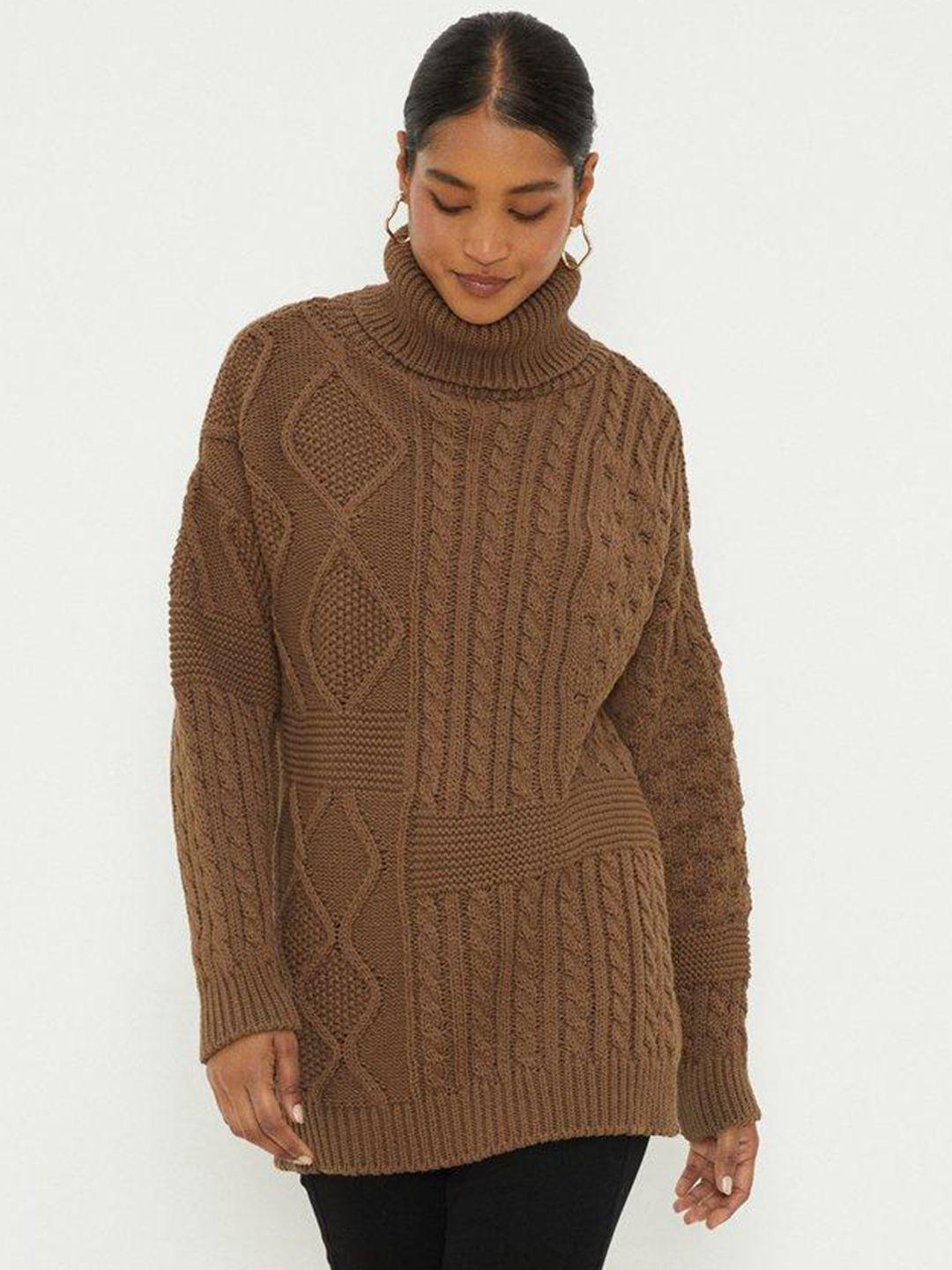 dorothy perkins pure acrylic cable knit longline pullover