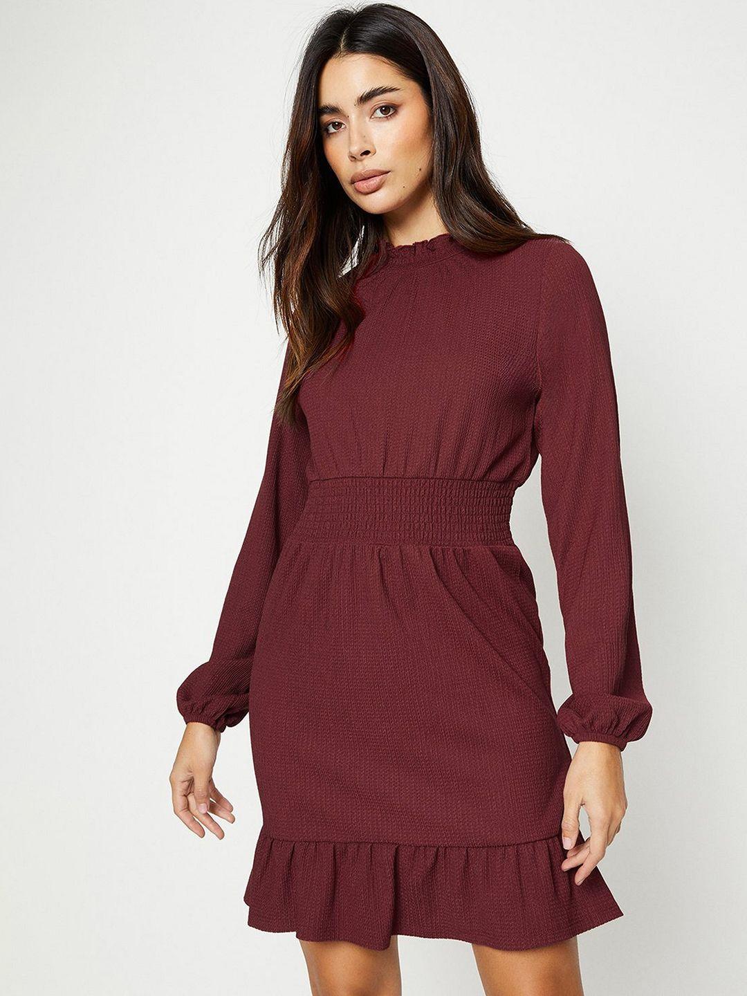 dorothy perkins shirred waist fit & flare mini dress