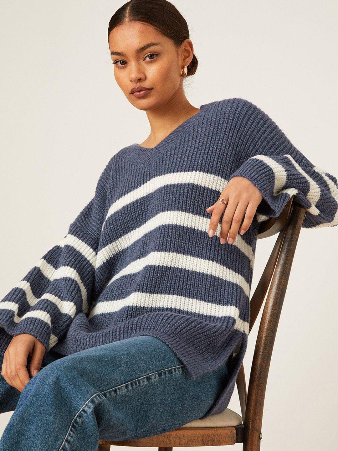 dorothy perkins striped longline pullover