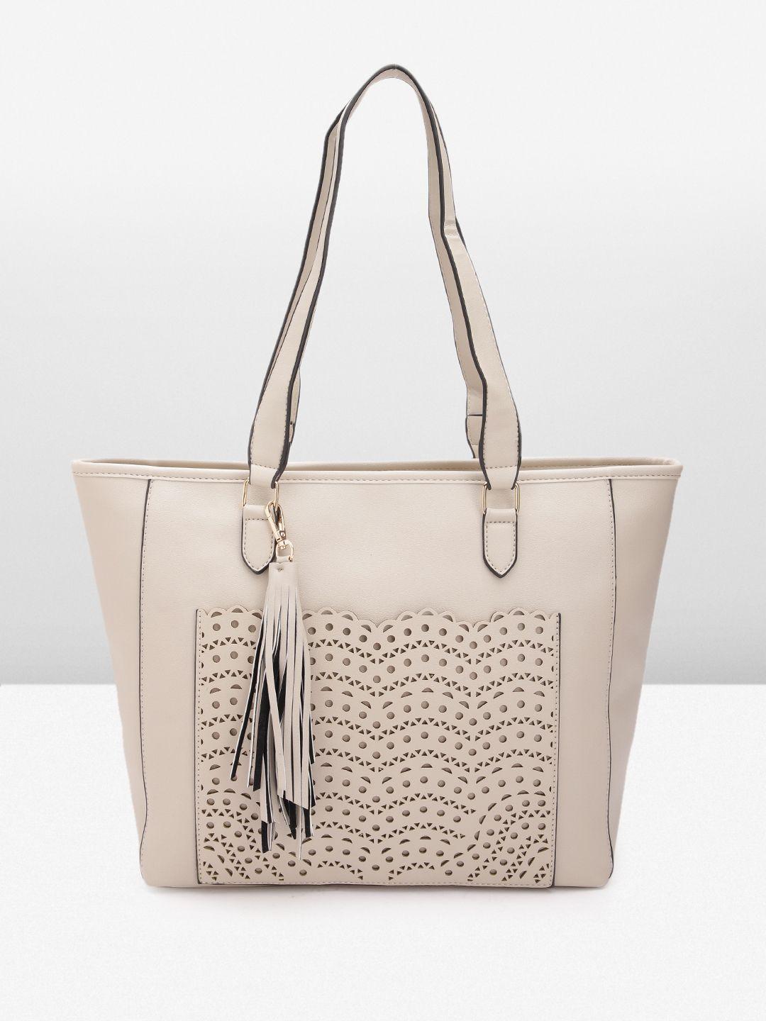 dorothy perkins structured shoulder bag with lasercut tasselled detail