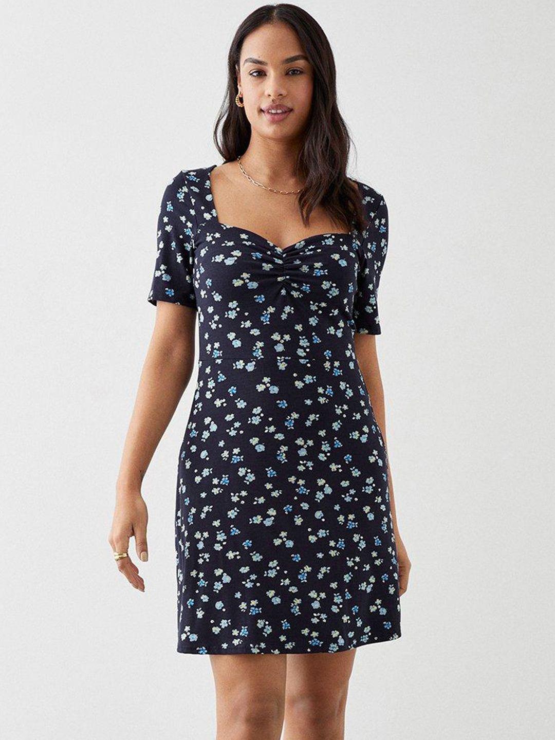 dorothy perkins sweetheart neck floral print a-line dress