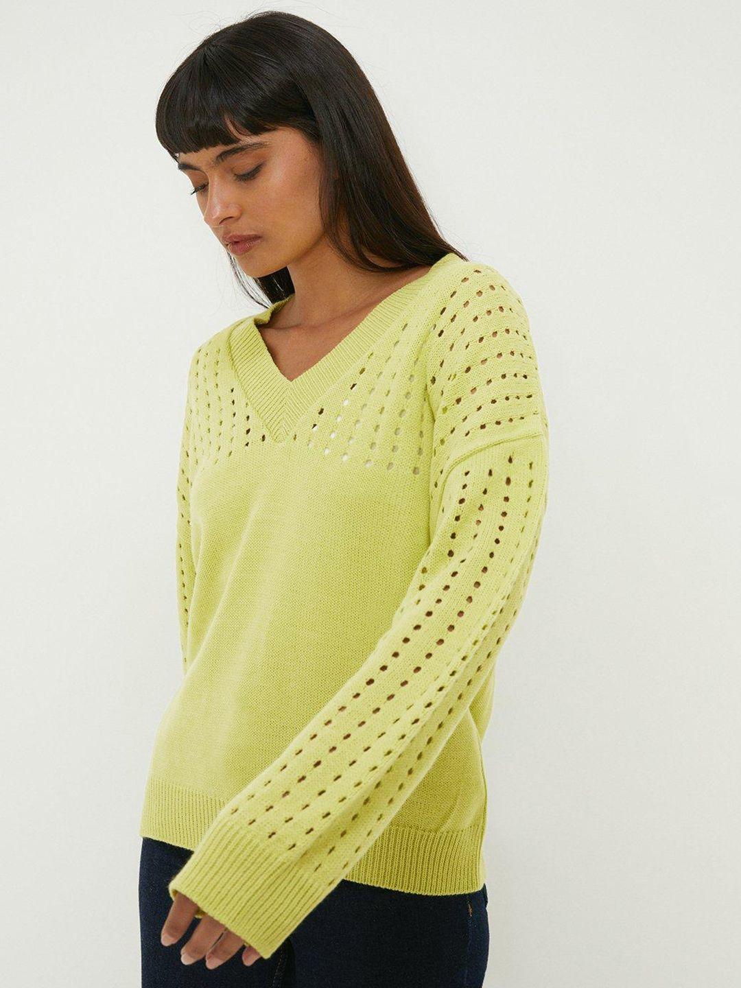 dorothy perkins v-neck open knit pullover