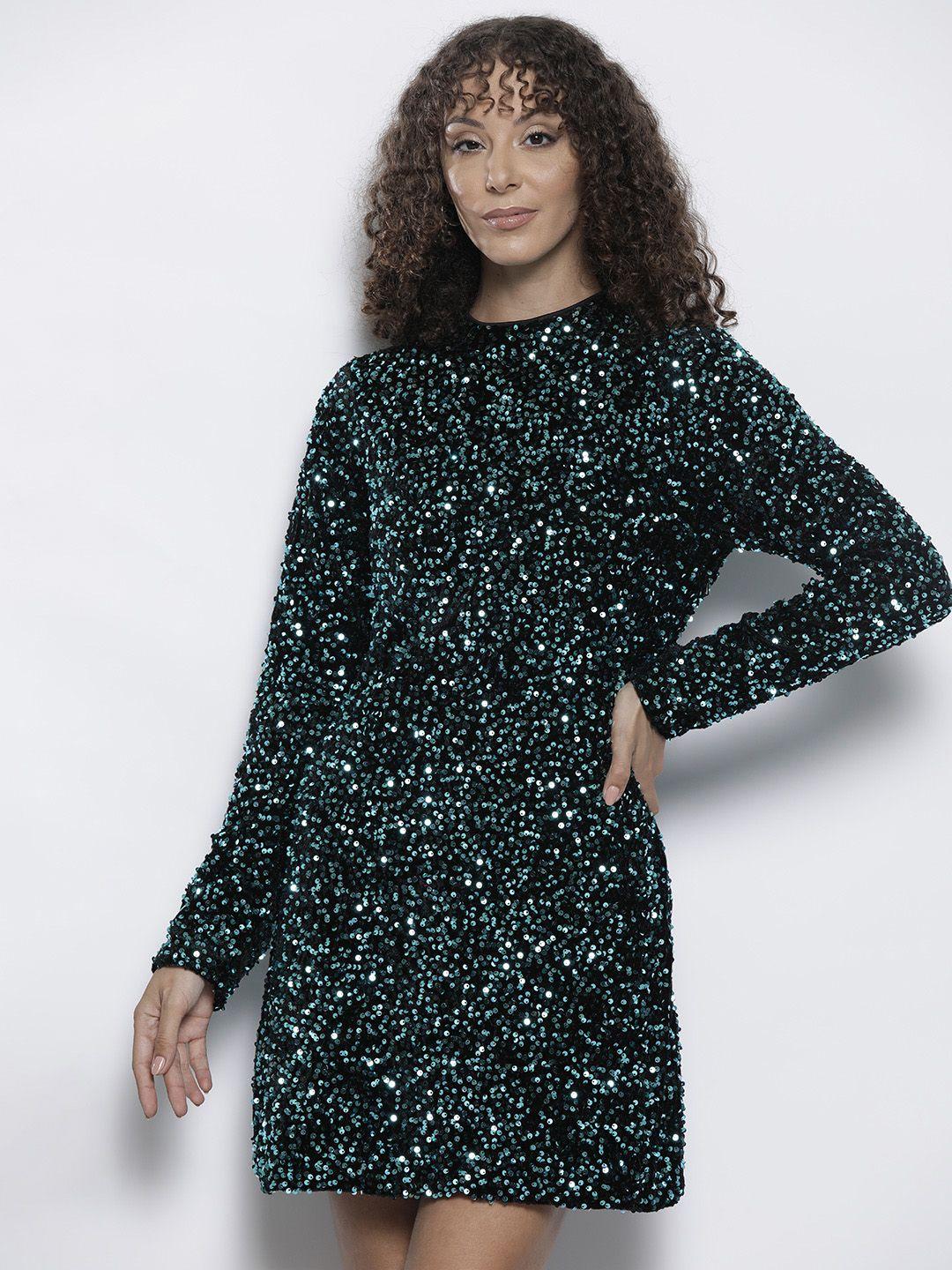 dorothy perkins velvet finish sequinned mini dress