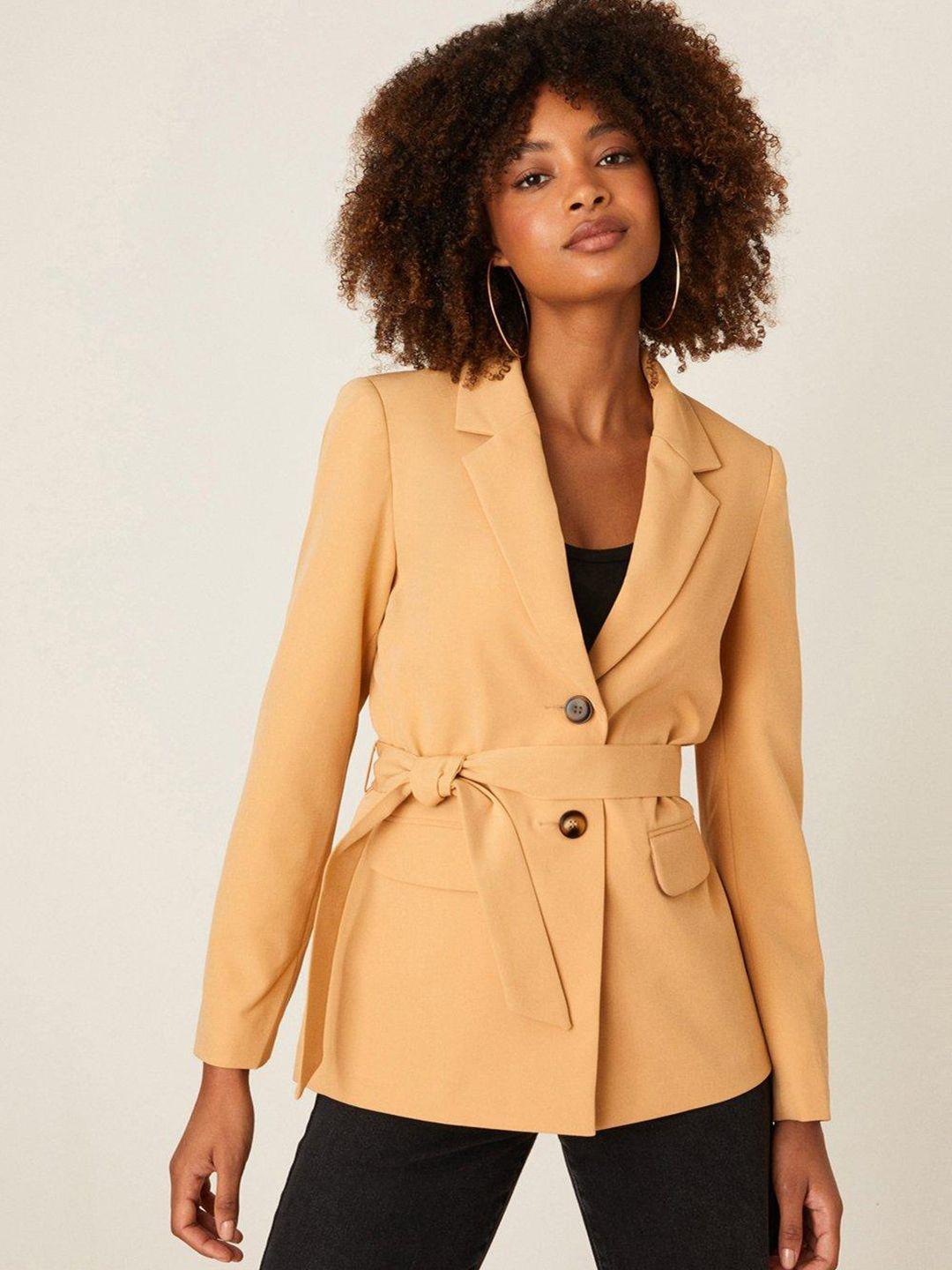 dorothy perkins women beige relaxed belted overcoat