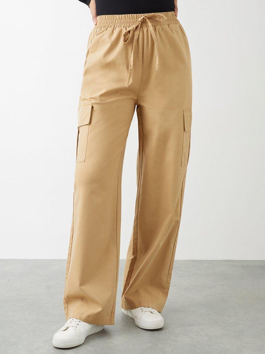 dorothy perkins women high-rise wide leg cargos trousers