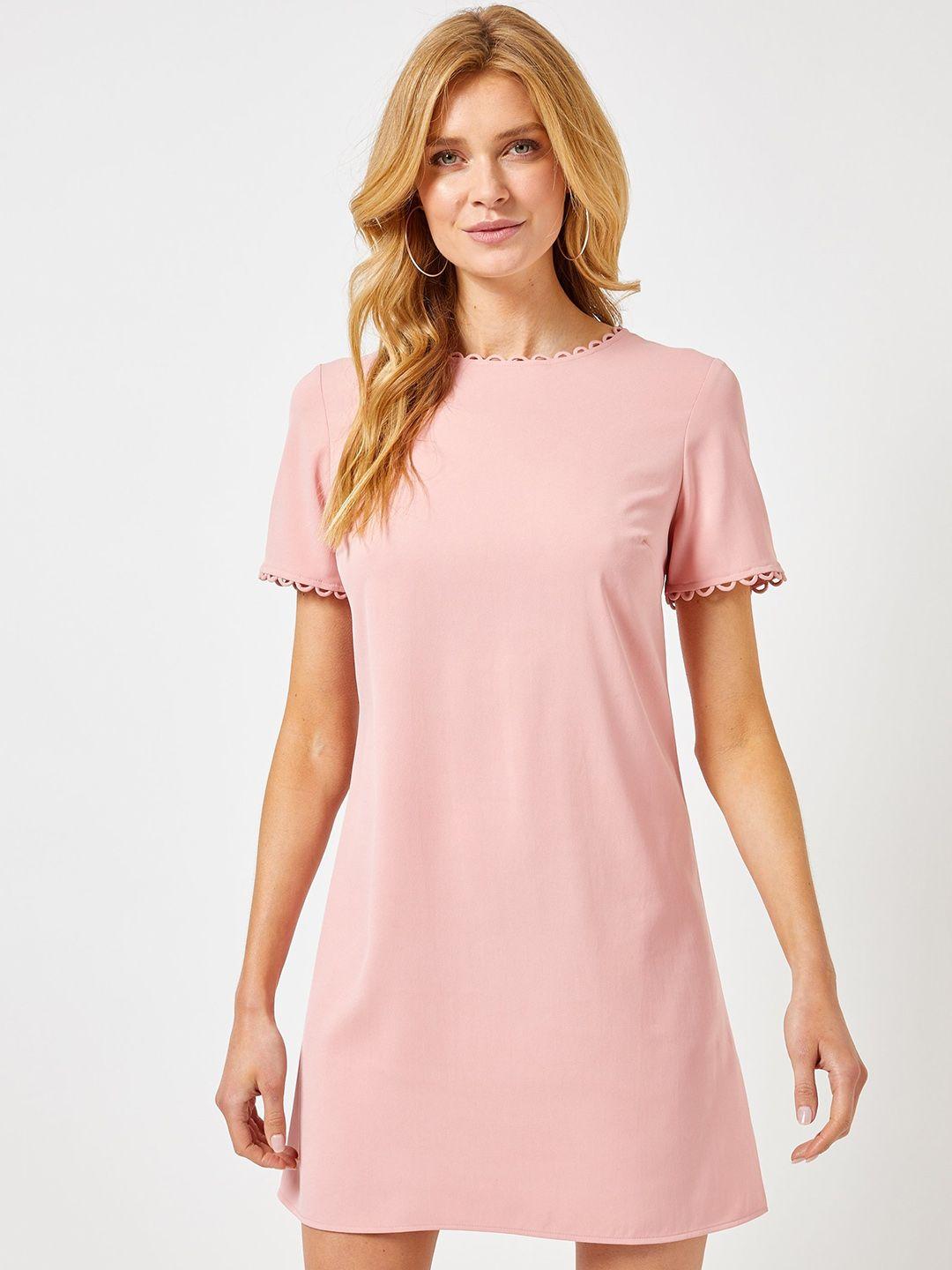 dorothy perkins women pink solid a-line dress