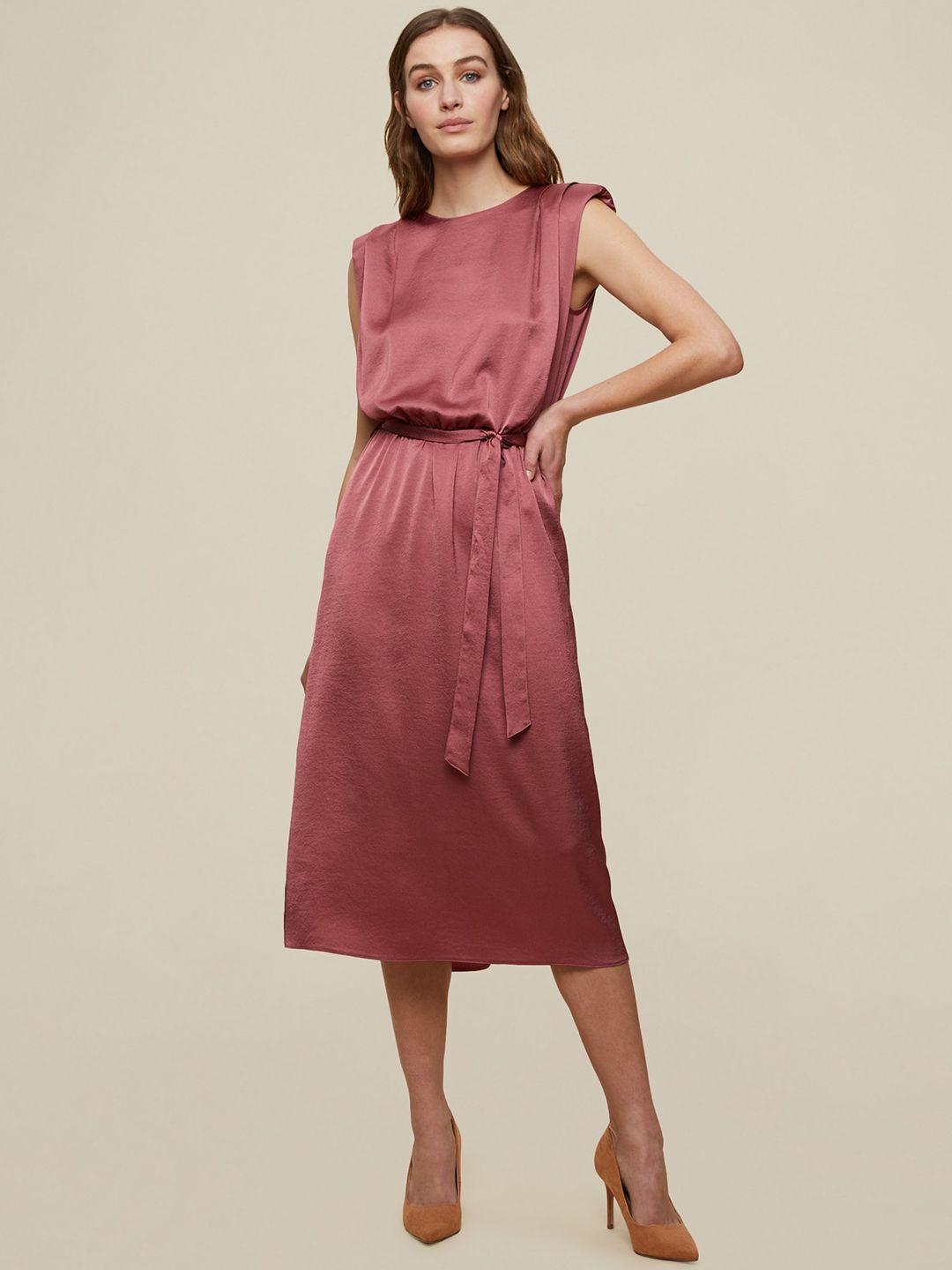 dorothy perkins women pink solid a-line dress