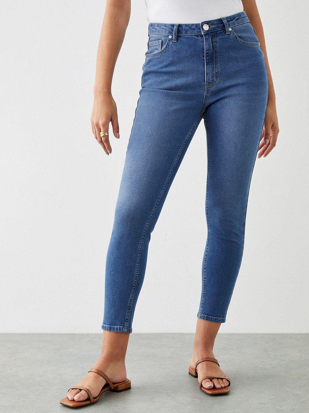 dorothy perkins women skinny fit high-rise jeans