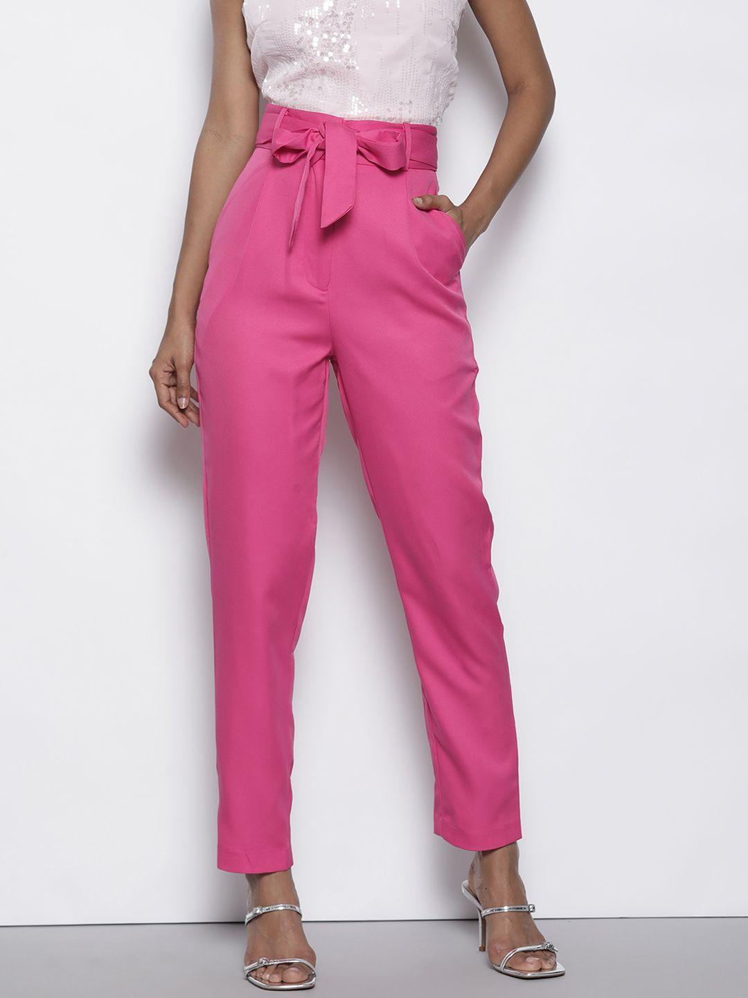 dorothy perkins women slim fit trousers with belt